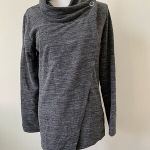 Gray Long Sleeve Cowl Neck Top